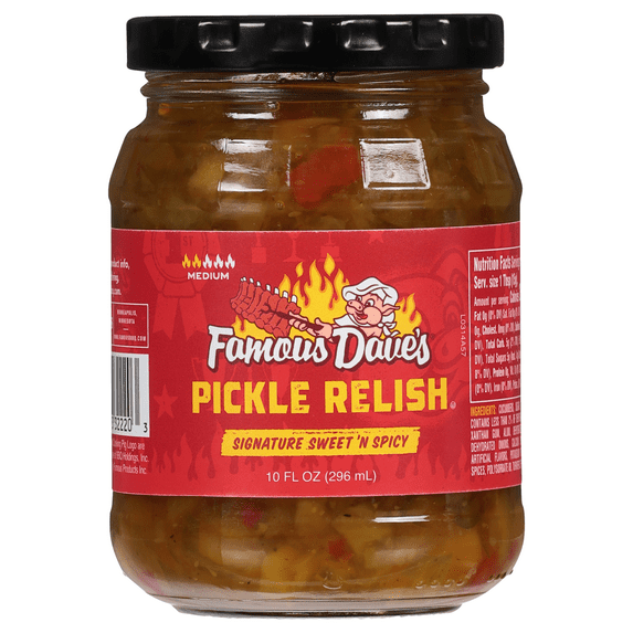 Famous Dave's Signature Sweet 'N Spicy Pickle Relish, 10 fl oz Jar