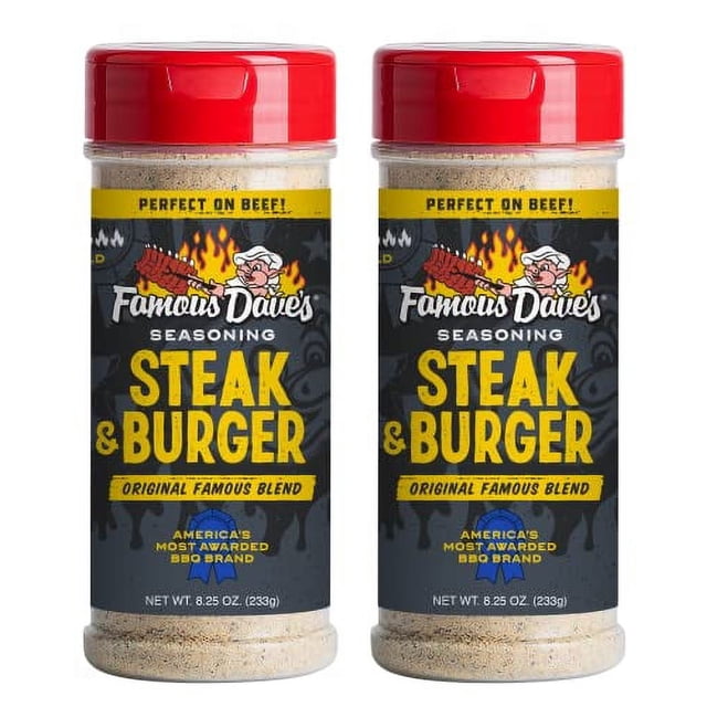 Famous Dave's BBQ Spice Steak & Burger Seasoning, 8.25oz., 2 Pack ...