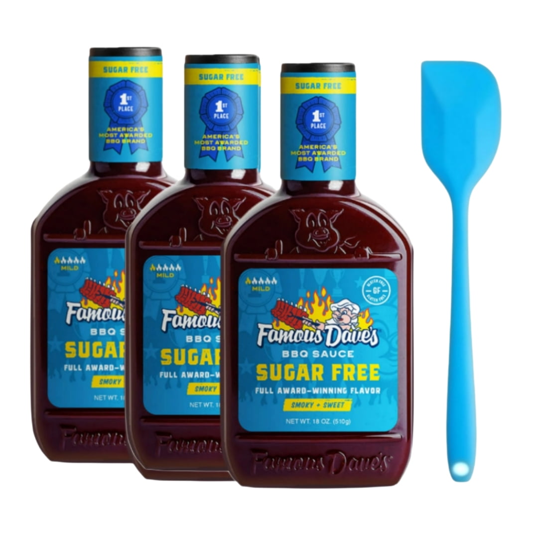 Famous Dave's Sugar Free BBQ Sauce, 18 Ounce (3 pack), No High Fructose ...