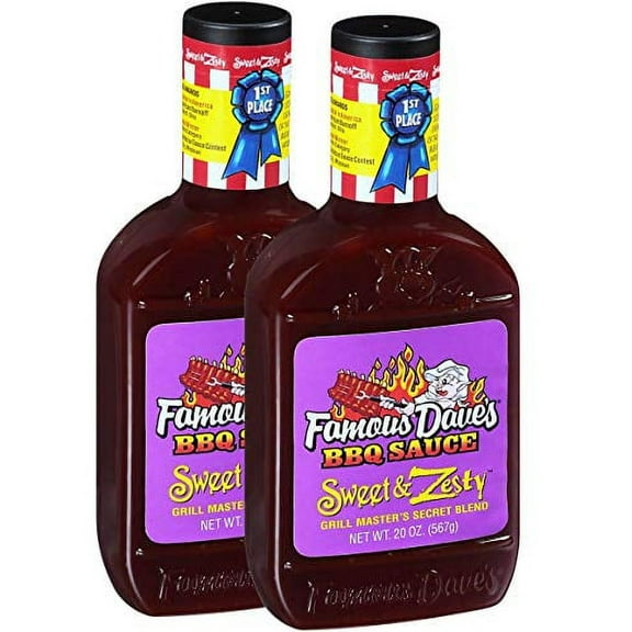 Famous Dave's Sweet & Zesty BBQ Sauce, 20 Ounce, Pack of 2