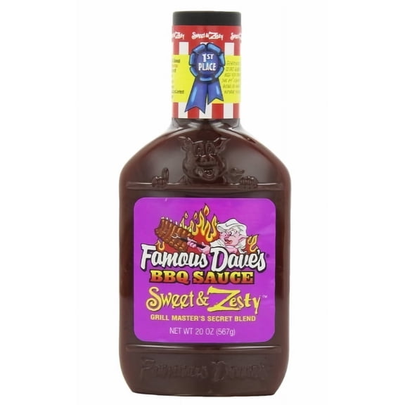 Famous Dave's Sweet & Zesty BBQ Sauce 20 oz (Pack of 14)