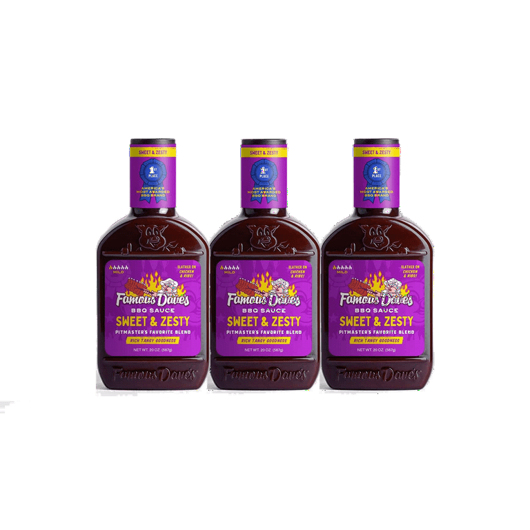 Famous Dave s Sweet Zesty Pitmaster s Blend BBQ Sauce 3 Pack 20 oz. Bottles Walmart