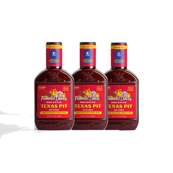 Famous Dave's Texas Pit Big n' Bold BBQ Sauce, 3-Pack 19 oz. Bottles