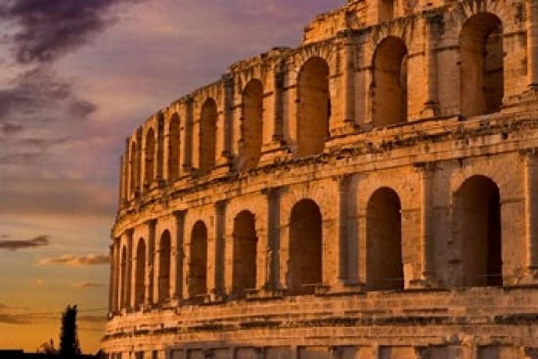 Famous El Jem Roman Amphitheater El Jem Tunisia Africa Canvas Art - Bill Bachmann DanitaDelimont (36 x 24)