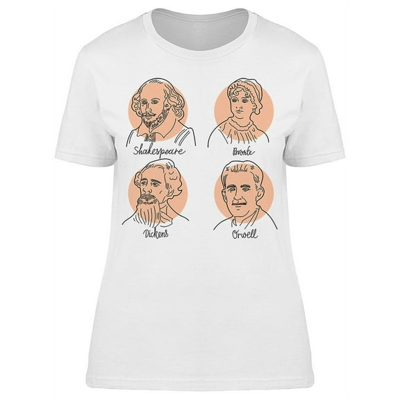Famous English Writers Set T-Shirt Women -Image by Shutterstock, Female Medium