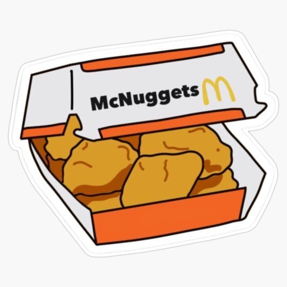 Famous Fast Food Restaurant Crispy Chicken McNuggets Dipping Side Box Decal For Kids Bottle Sticker