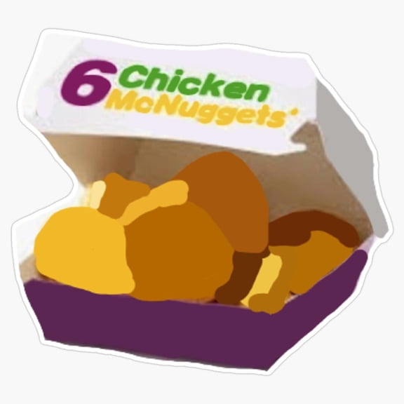 Famous Fast Food Restaurant Premium Crispy Chicken McNuggets Six Pack Box Decal For Kids Bottle Sticker