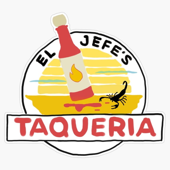 Famous Late Night College Town Taco Cantina Mexican Grill Script Logo Decal For Car Window Sticker
