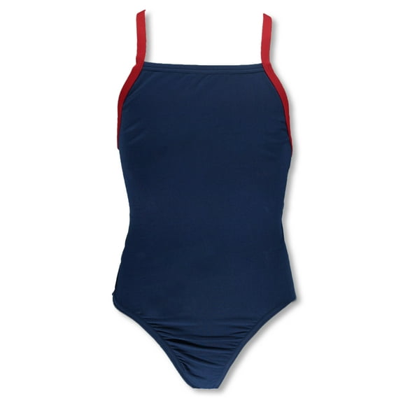 Famous Maker Girls' Edge 1-Piece Swimsuit Color: navy Size: 6