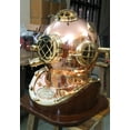 thumbnail image 1 of Famous Mark V MkV Replica Copper and Brass Helmet with Base Scuba Dive Diving Diver Old Helmet Gear Antique, 1 of 1