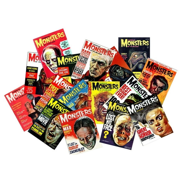 Famous Monsters of Filmland Cover Art Stickers Series 1 - Set of 16 - Horror Gore Monsters