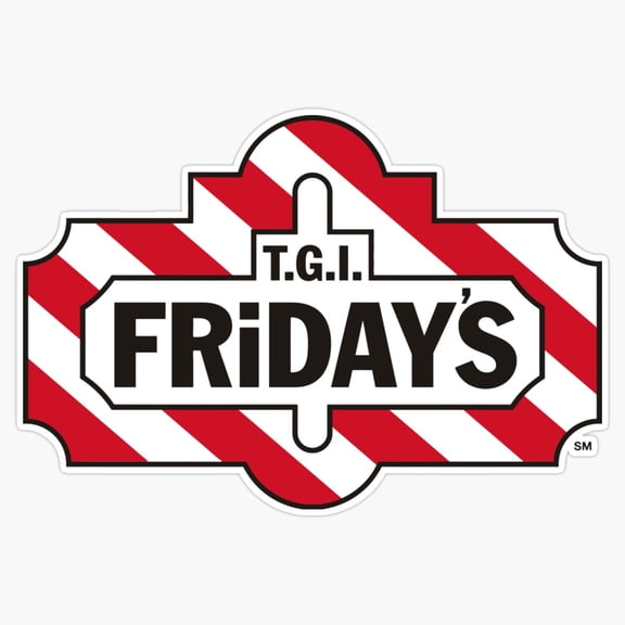 Famous Neighborhood Griddle Family Restaurant Chain TGI Fridays Red Striped Logo Decal For Car Window Sticker