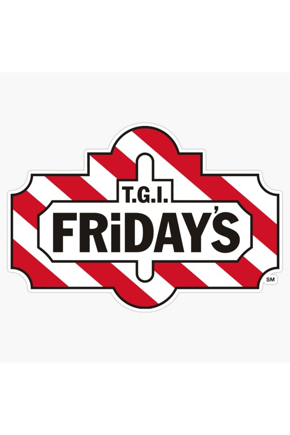 Famous Neighborhood Griddle Family Restaurant Chain TGI Fridays Red Striped Logo Decal For Car Window Sticker