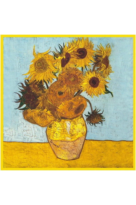 Famous Oil Painting Silk Scarf Fashion Women Scarf Hair Wraps Small Square Scarf 53cm Scarves Head Scarf Hijab Neckerchief Bandana