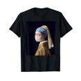 thumbnail image 1 of Famous Painting Girl with a Pearl Earring Wearing Mask T-Shirt, 1 of 5