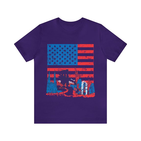 Famous Places And Buildings New York Unisex Jersey Short Sleeve Tee