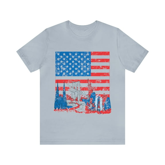 Famous Places And Buildings New York Unisex Jersey Short Sleeve Tee