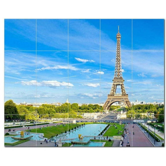 Famous Places Ceramic Tile Mural Kitchen Backsplash Bathroom Shower, 404762-S54