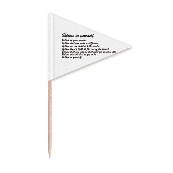 Famous Poetry Quote Believe In Yourself Toothpick Triangle Cupcake Toppers Flag