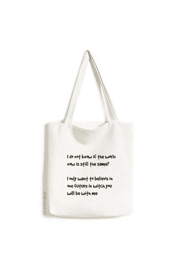Famous Poetry Quote Future With You Tote Canvas Bag Shopping Satchel Casual Handbag