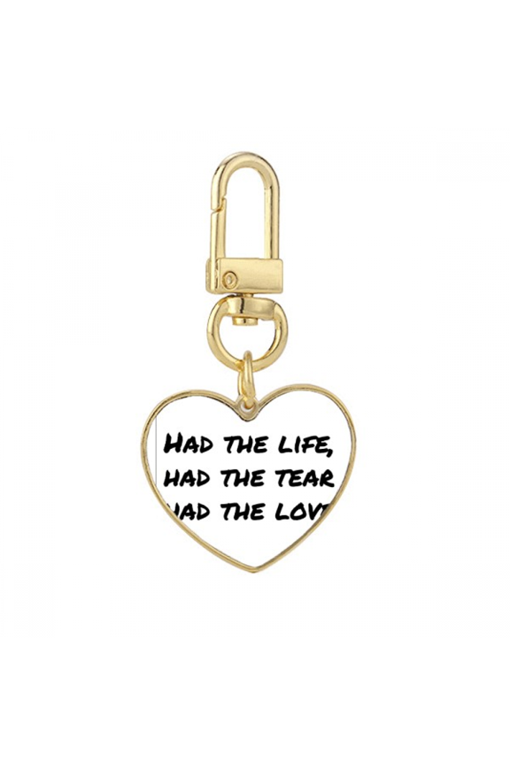 Famous Poetry Quote Life Tear Love Gold Heart Keychain Metal Keyring Holder