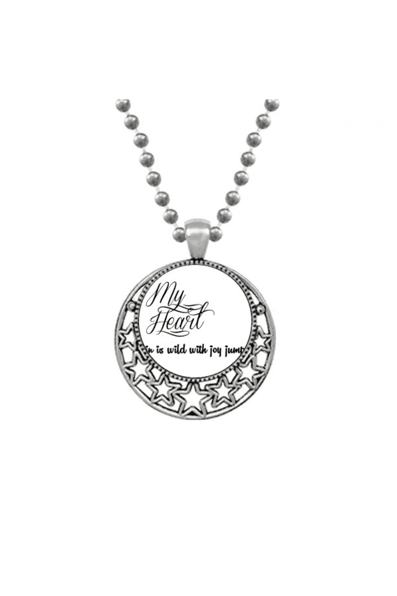 Famous Poetry Quote My Heart Joy Necklaces Pendant Retro Moon Stars Jewelry