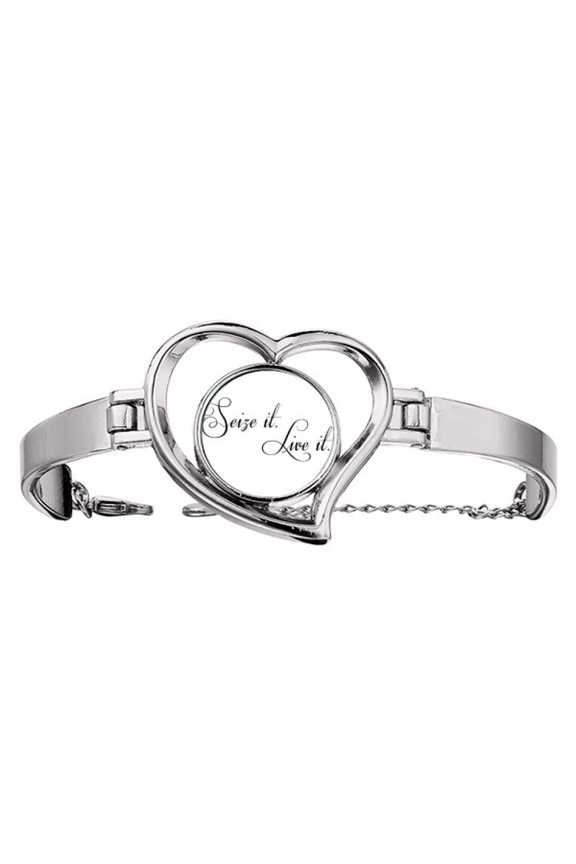 Famous Poetry Quote Seize It Live It Bracelet Heart Jewelry Wire Bangle