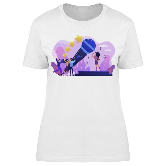 Famous Pop Singer T-Shirt Women -Image by Shutterstock Women T-Shirt, Female 3X-Large