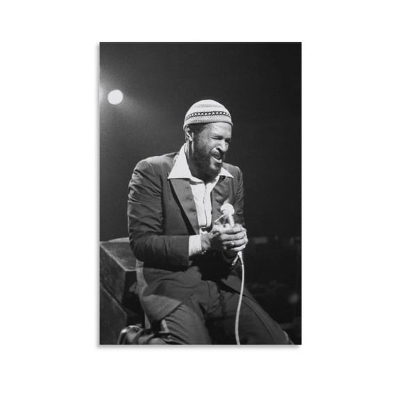 Famous Soul Singer Marvin_Gaye Singing Retro Poster Poster Canvas Picture Printing