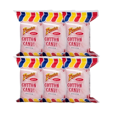 Famous -Strawberry Cotton Candy, Flavorful, Light and Fluffy Cotton Candy, Ideal Party Snack for All Ages, 2.4 Ounce (6 Pack)