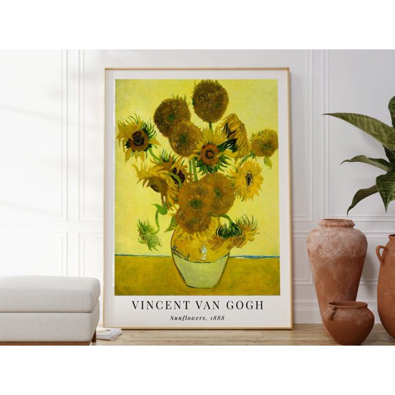 Famous Sunflowers Artwork Van Gogh, Unframed Poster