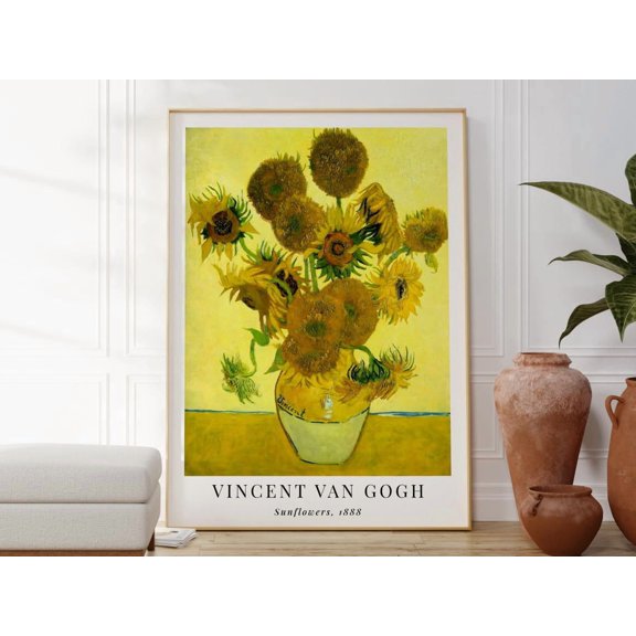 Famous Sunflowers Artwork Van Gogh, Unframed Poster