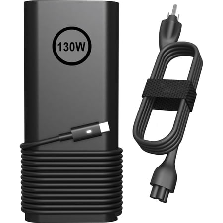 Famous Tech Shop 130W Usb-C Laptop Charger, Fast Power Adapter with Cord for Dell, HP and Lenovo Laptops