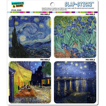 Famous Vincent Van Gogh Paintings - Starry Night Irises SLAP-STICKZ(TM) Premium Sticker