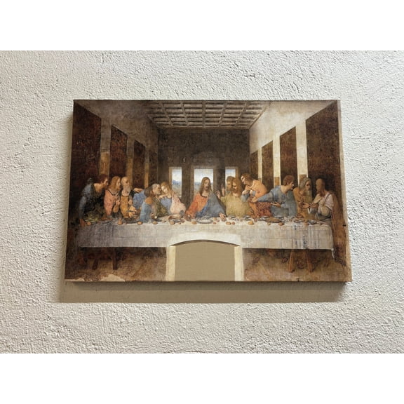 Famous Wall Decor, Reproduction Wall Decor, Da Vinci Wall Decor, The Last Supper, Famous Wall Art, Classic Printed, Last Dinner Art Canvas, Canvas Wall Decor - Natural Framed