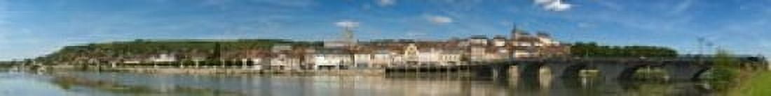Famous hotel-restaurant in a town at the waterfront La Cote Saint Jacques Joigny Yonne Burgundy France Canvas Art - Panoramic Images (30 x 4)