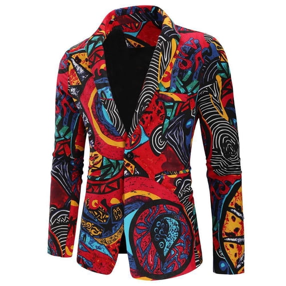 Famous style retro elegant gentleman casual men's suits printed single piece suit large size men's clothing