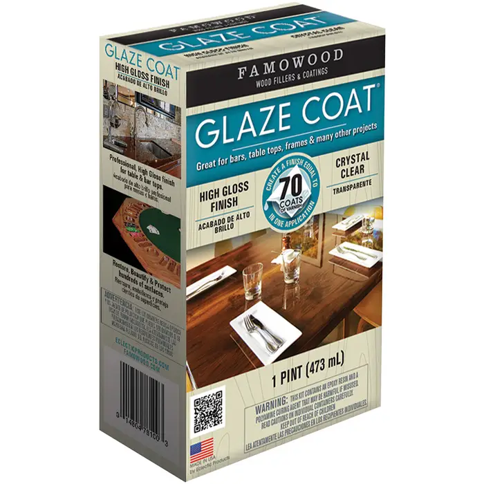 Eclectic Products Inc Famowood Glaze Coat Glaze Kit - Clear Epoxy, Gloss Finish - 1 Pt — Residential Use, Standard Application
