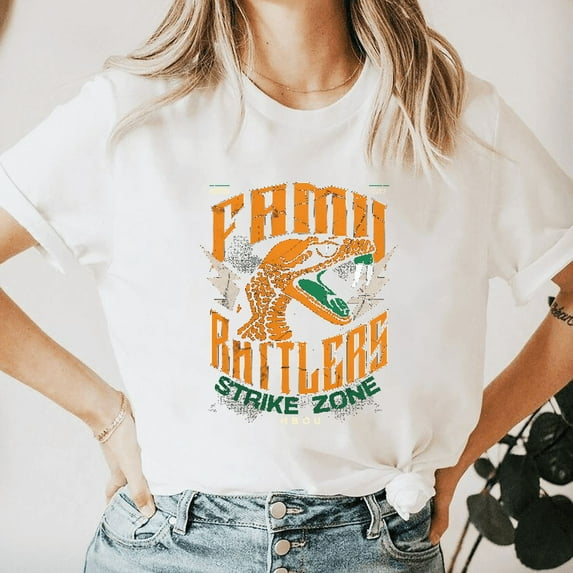 Famu Florida A&M Vintage HBCU Rattlers Pride Fan Graphic Unisex T-shirt, for men & women, up to size 5XL