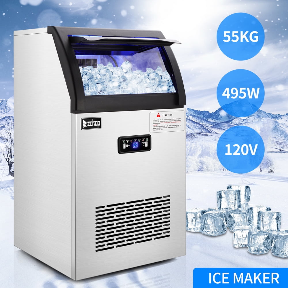 Famure Ice makerZOKOP Commercial Stainless Steel Freestanding Ice