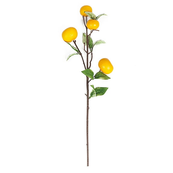 Famyfamy Artificial Orange Realistic Branches Rattan Simulation Lemon Branch Flower Arranging Crafts New Wedding Decorative Fruit Branches,1Piece 65cm