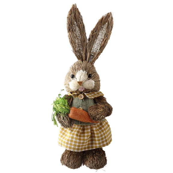 Famyfamy Wooden Easter Bunny Toy Animals Party Decorations Home Furnishing Decoration Accessories Simulation Rabbit Ornaments