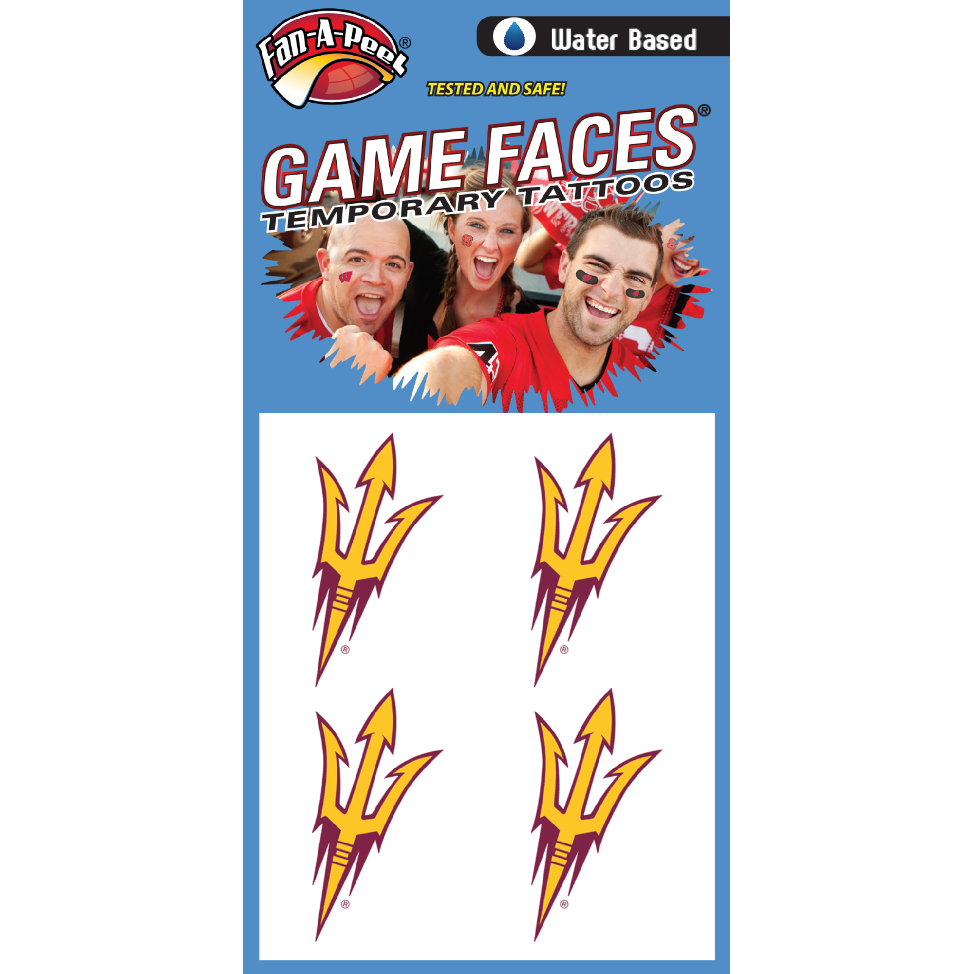 FanAPeel Arizona State Water Based Temporary Tattoos Hypoallergenic