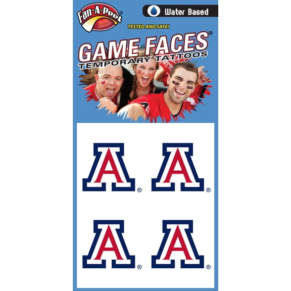 Fan-A-Peel Arizona Water Based Temporary Tattoos - Hypoallergenic Peel and Stick Waterproof Temporary Tattoos - Officially Licensed