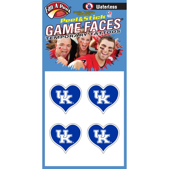 Fan-A-Peel Kentucky Waterless Temporary Tattoos - Hypoallergenic Peel and Stick Waterproof Temporary Tattoos - Officially Licensed
