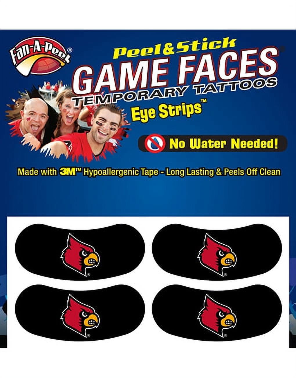 FanAPeel Louisville Waterless Temporary Tattoos Hypoallergenic Peel