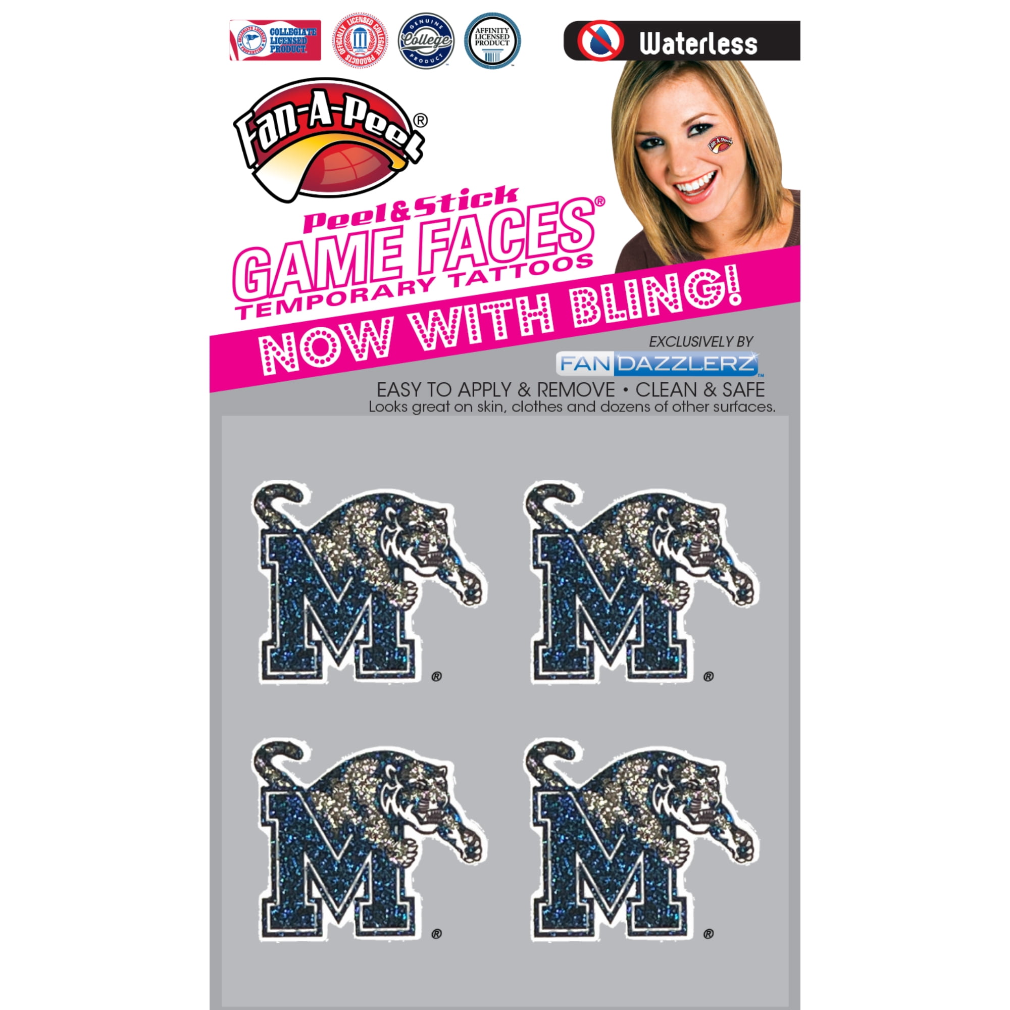 Fan-A-Peel Tennesse Water Based Temporary Tattoos - Hypoallergenic Peel And Stick Waterproof Temporary Tattoos Officially Licensed