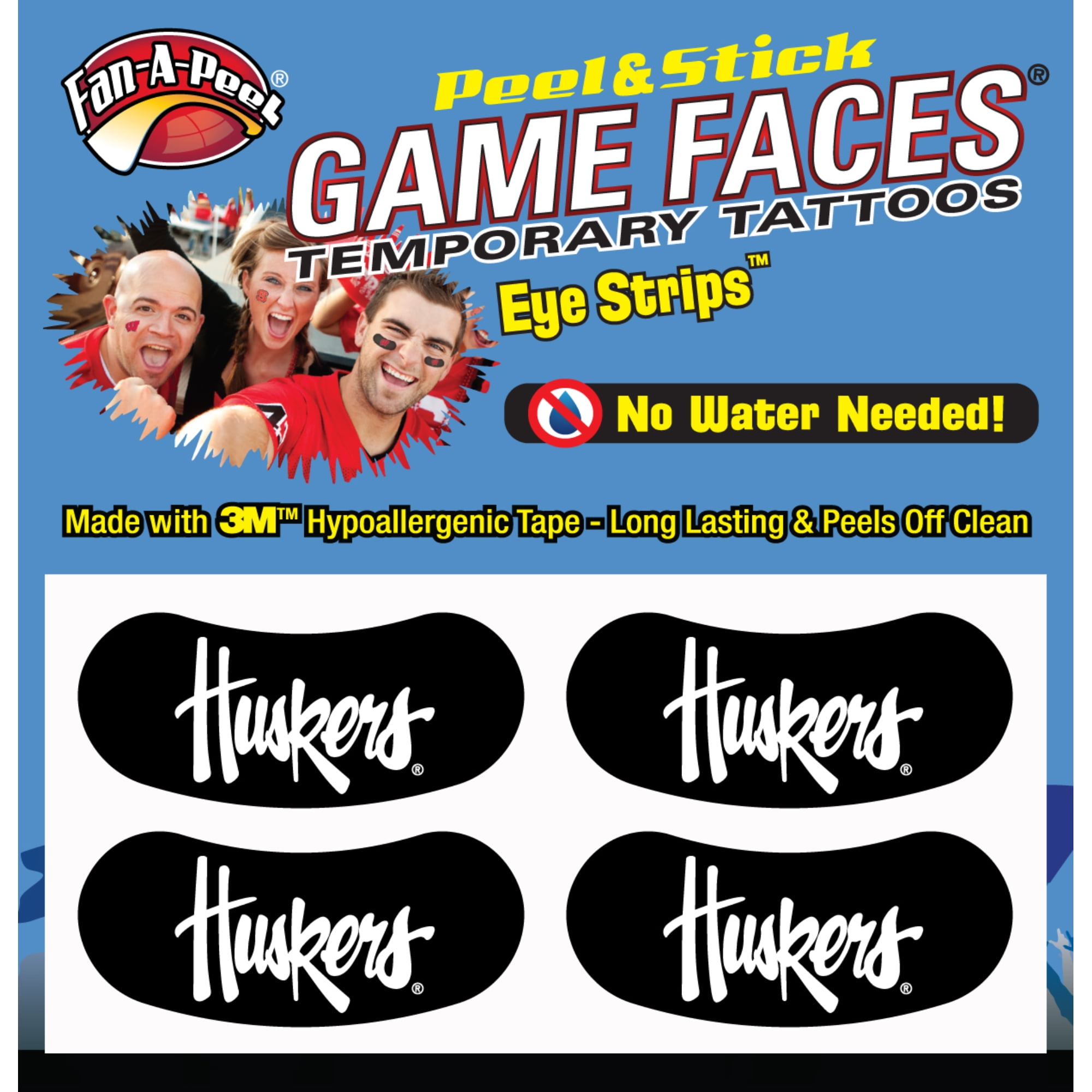 FanAPeel Nebraska Waterless Temporary Tattoos Hypoallergenic Peel and Stick Waterproof