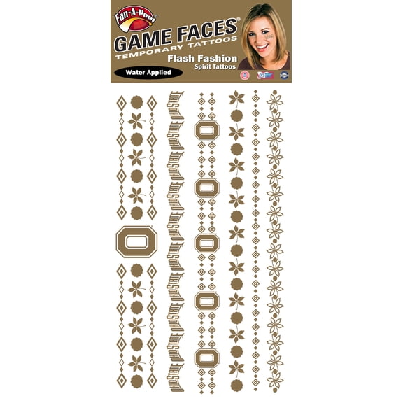 Fan-A-Peel Ohio State Water Based Temporary Tattoos - Hypoallergenic Peel and Stick Waterproof Temporary Tattoos - Officially Licensed