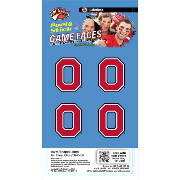 Fan-A-Peel Ohio State Waterless Temporary Tattoos - Hypoallergenic Peel and Stick Waterproof Temporary Tattoos - Officially Licensed